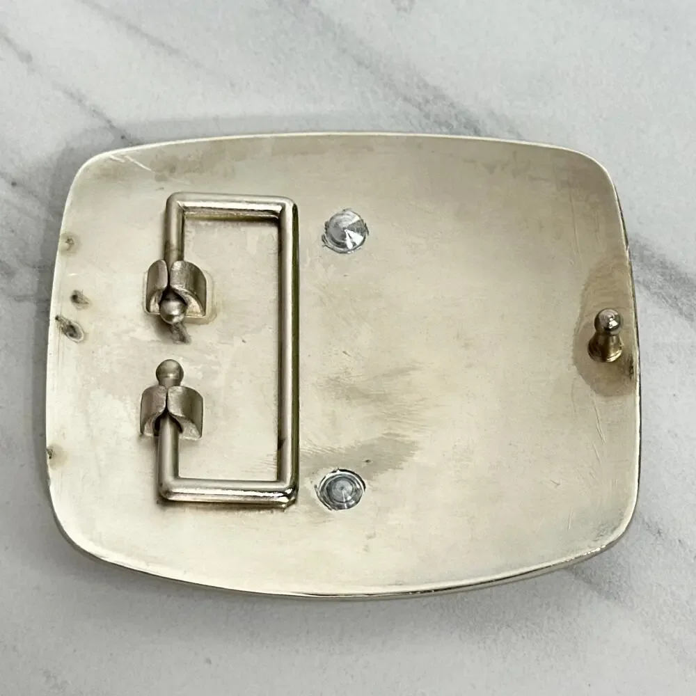 O Letter Initial Monogram Silver Tone Belt Buckle